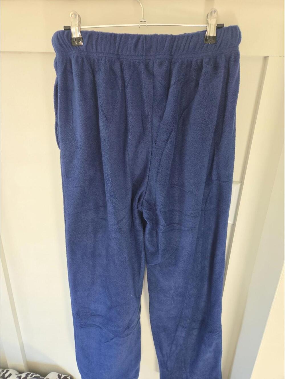 Yuna Fashion Classic Navy Blue Fleece Lounge Pants L/XL NWT - Picture 3 of 5